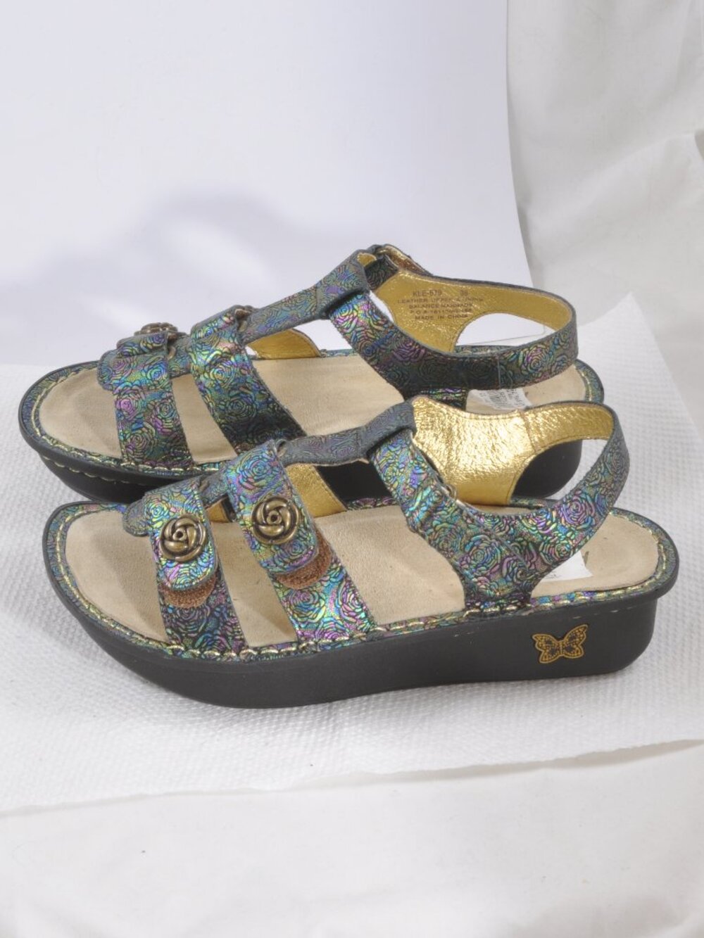 Alegria Leather Multi Strap w/back strap sandals Kleo  Size 38